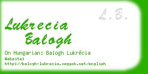 lukrecia balogh business card