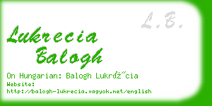 lukrecia balogh business card